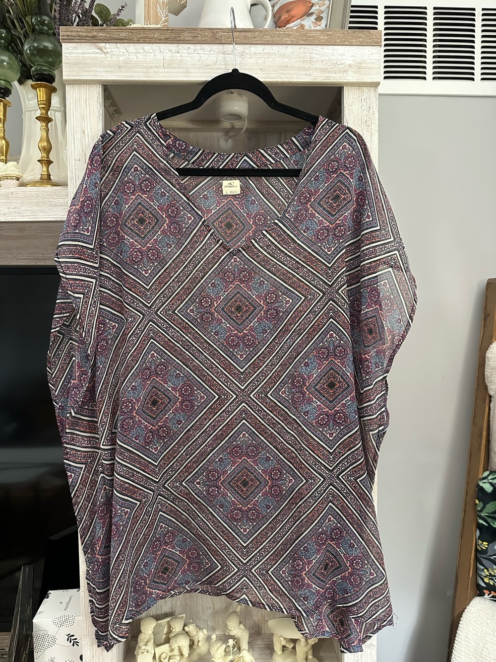 O'Neill Purple and Blue Paisley-Print Top